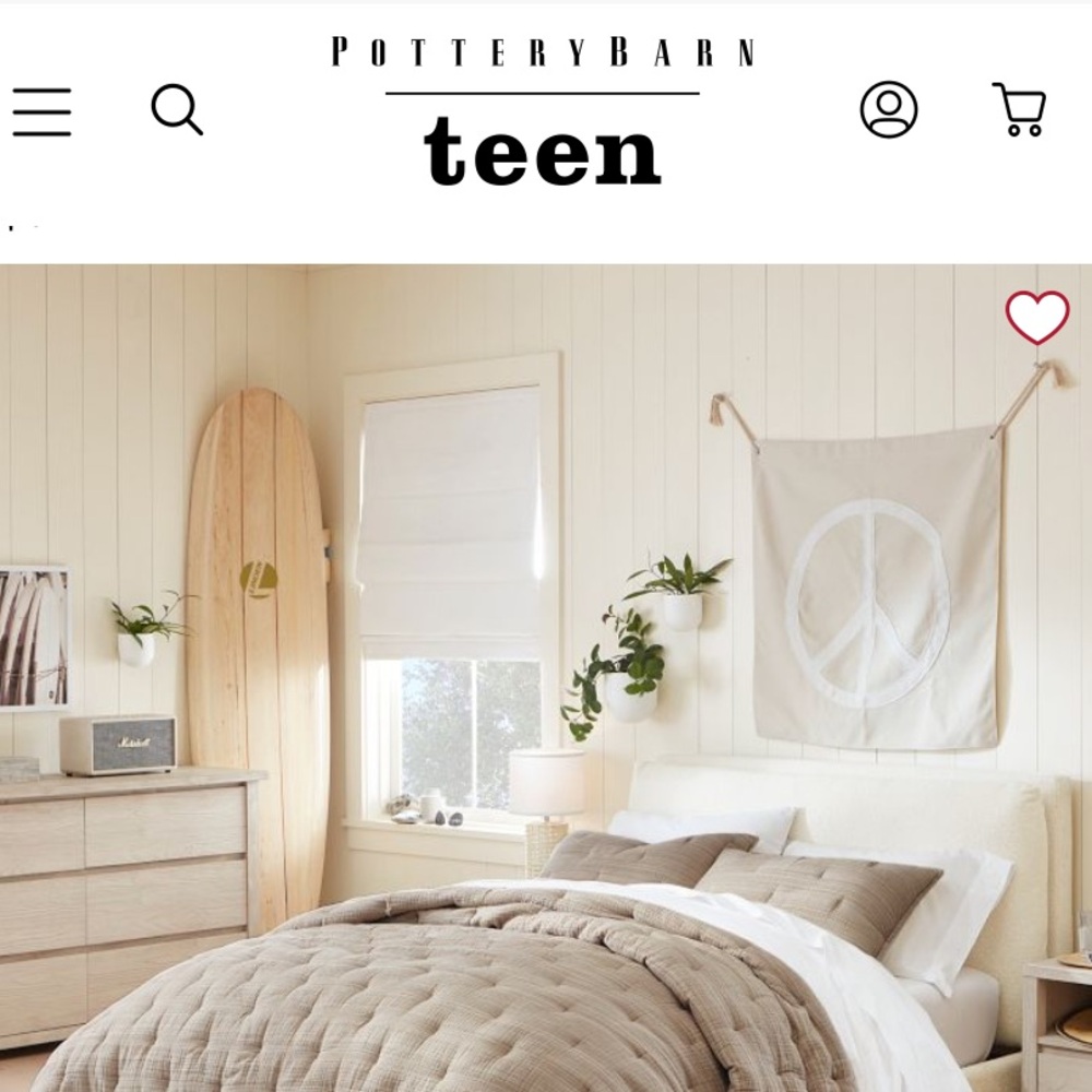 Pottery barn teen peace sign tapestry